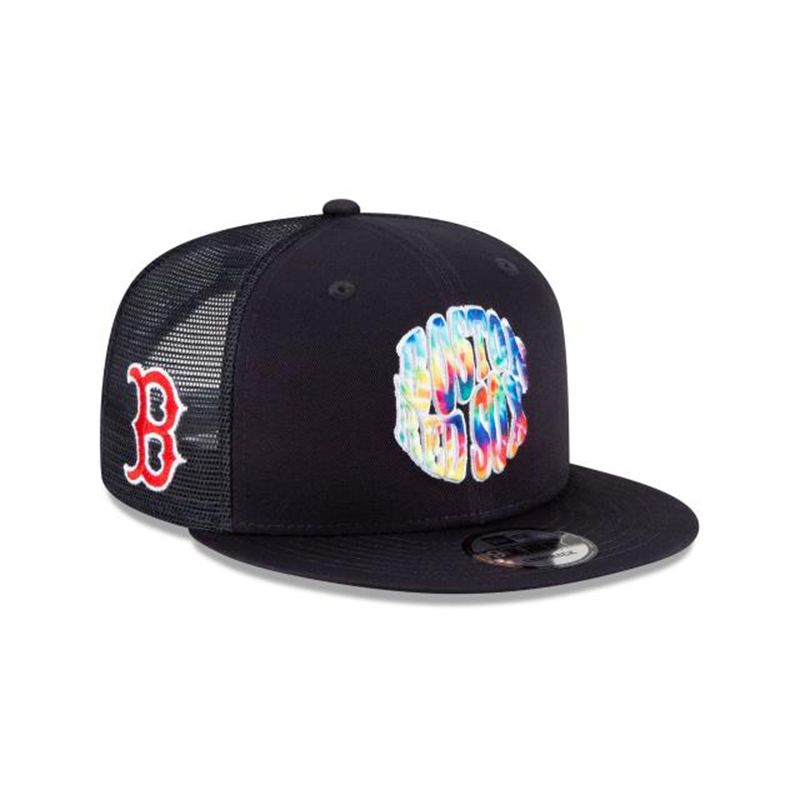 MLB Boston Red Sox Groovy 9Fifty Snapback (FQH8030) - Blue New Era Caps